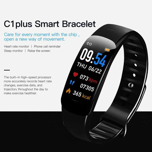 Color Screen Smart Bracelet Water Proof Bluetooth Step Meter Multi Function Sports Bracelet Black Multifunctional Wristwatch - FEZS