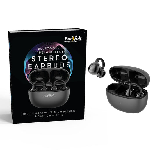 Complete Wireless Audio & Charging Bundle – Alarm Clock Radio Speaker with Wireless Charger + Earbuds - FEZS