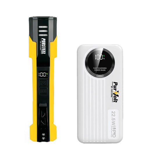 Emergency Prep Bundle: Pursonic 2 - in - 1 Ultra Bright Flashlight & LED Fast Charging Power Bank - FEZS