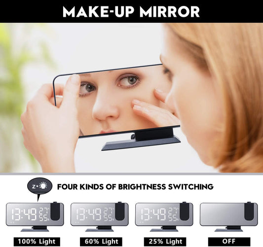 LED Projection Digital Alarm Clock Phone Charger - FEZS