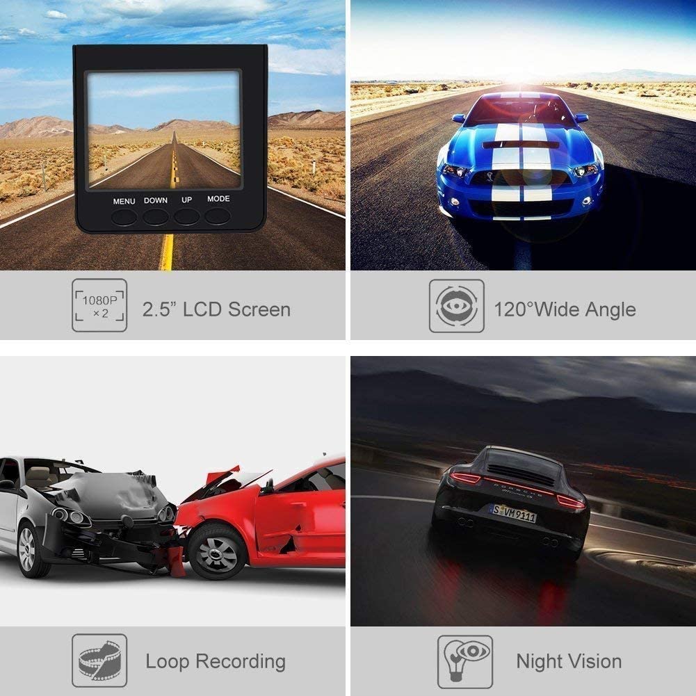2.5" Wide Angle Car Dash Cam - FEZS