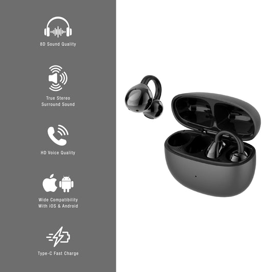 Complete Wireless Audio & Charging Bundle – Alarm Clock Radio Speaker with Wireless Charger + Earbuds - FEZS