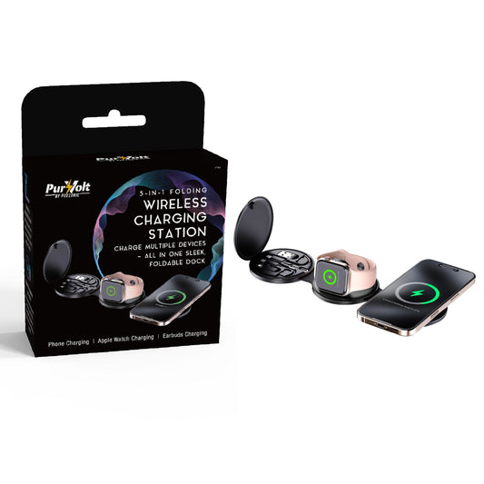 Complete Wireless Charging & Comfort Bundle – Sip & Charge 2 - in - 1 Mug Warmer + 5 - in - 1 Folding Charging Station - FEZS