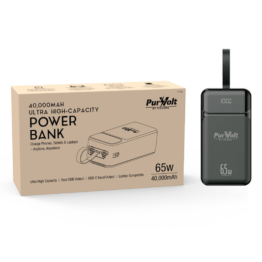 PurVolt 40,000mAh Ultra High - Capacity Power Bank – Powering Laptops, Phones & Beyond - FEZS